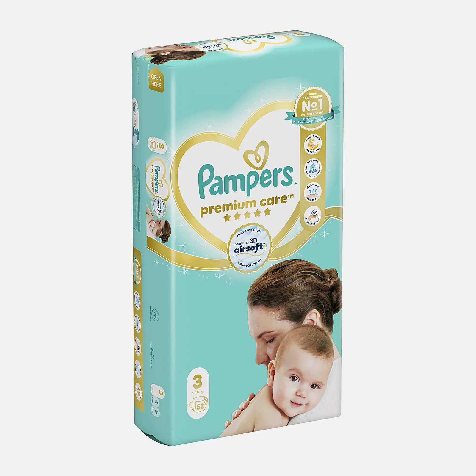 Подгузники Pampers Premium Care р.3 6-10кг 52шт