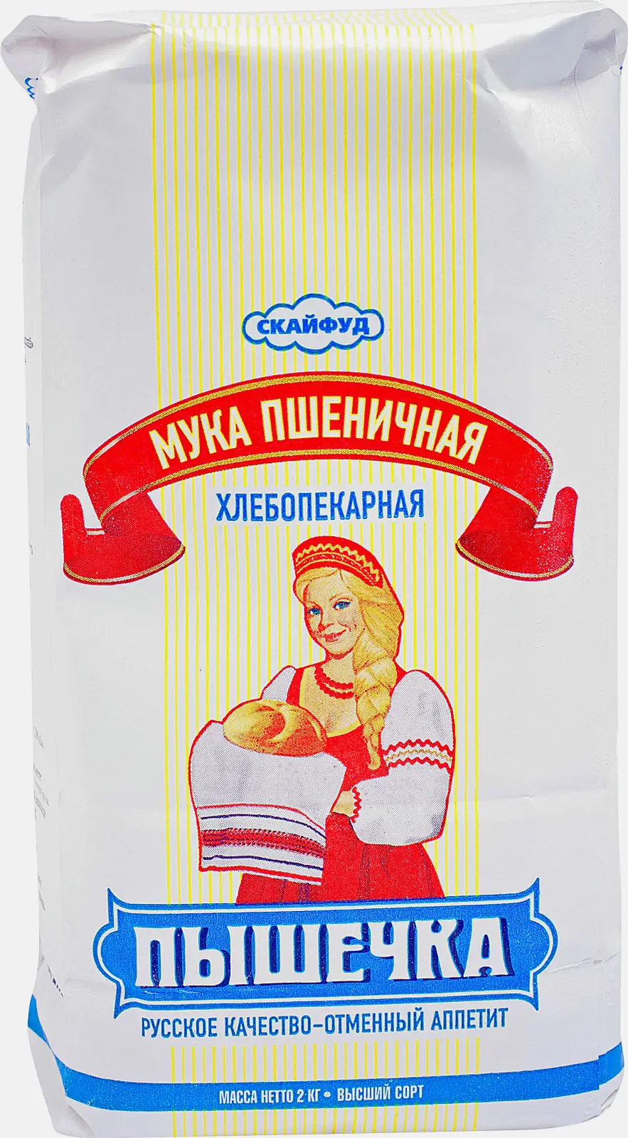 Изображение товара Мука Пышечка Пшеничная высший сорт 2кг - качество и вкус для домашней и профессиональной выпечки