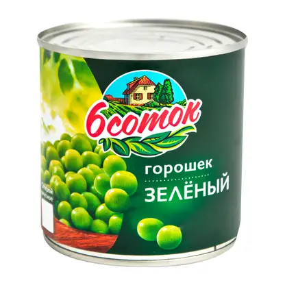 Изображение товара Горошек зеленый в банке 6 соток 400г свежий мозгового сорта