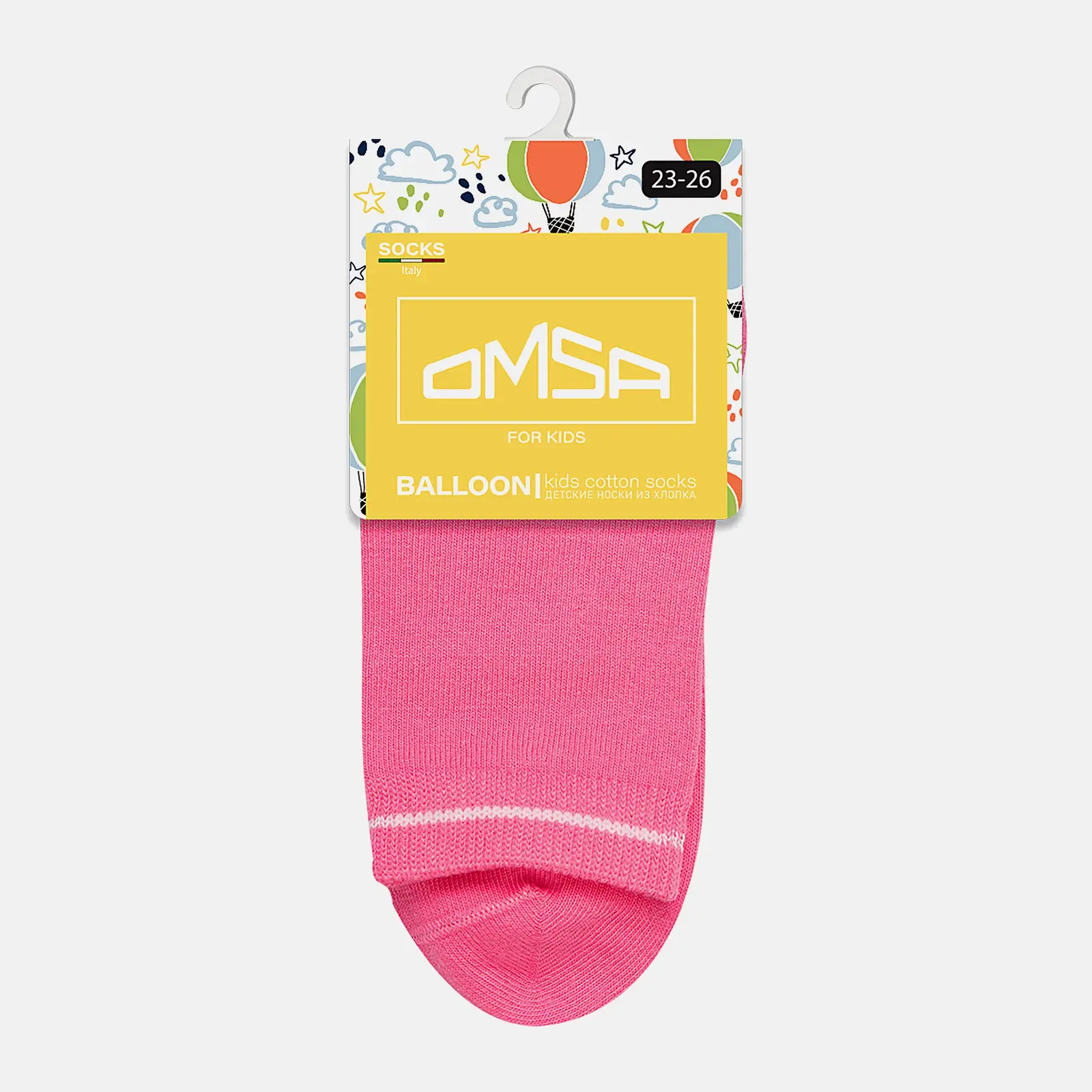 Детские носки Лапки розовые р.31-34 Omsa For Kids 21P61