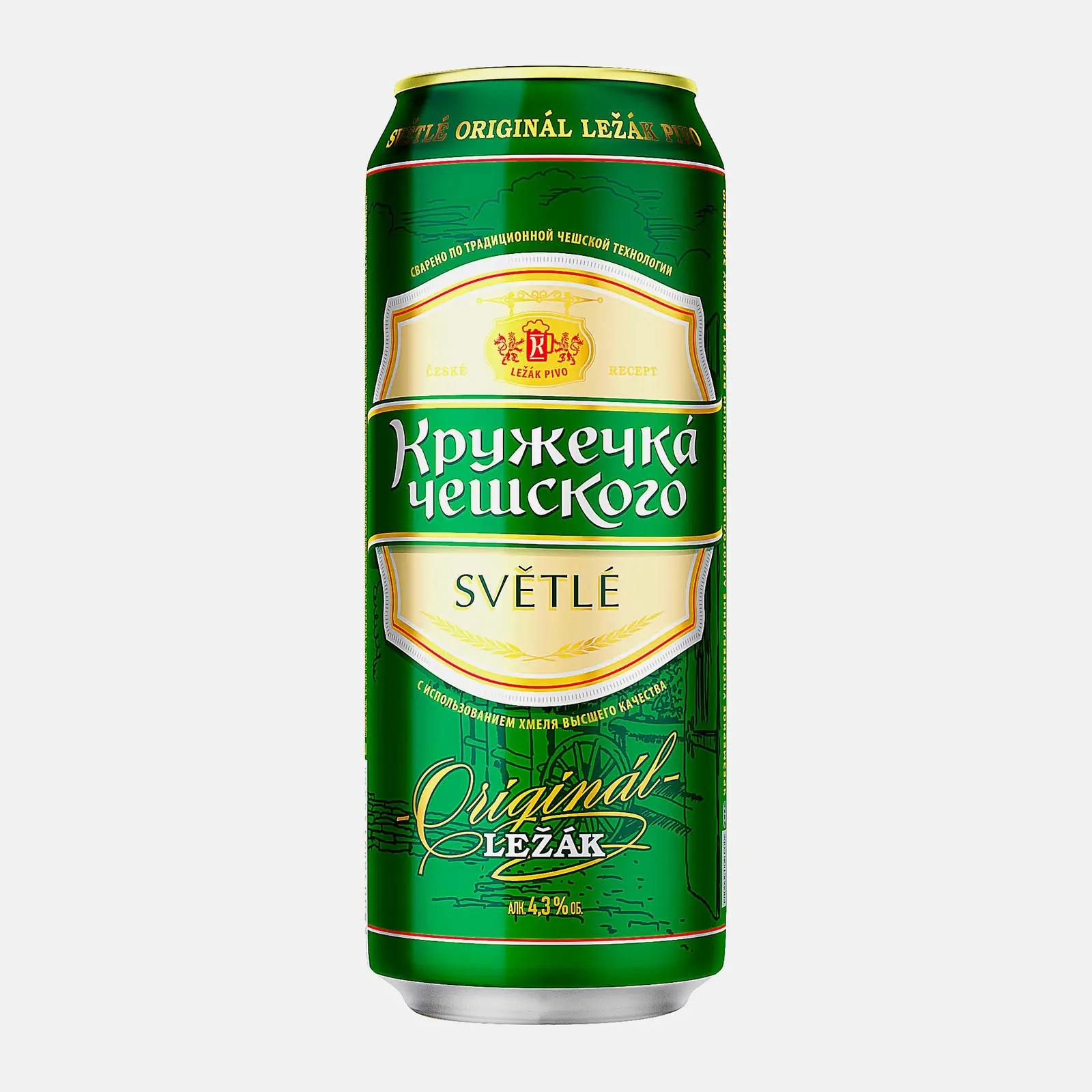 Изображение товара Пиво Кружечка Чешского светлое фильтрованное 4.3% 430мл