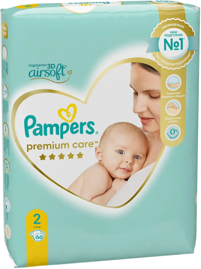 Подгузники Pampers Premium Care Mini 4-8кг 66шт