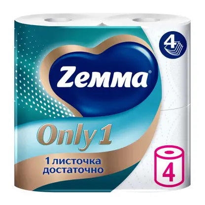 Изображение товара Туалетная бумага Zewa Just 1 Четырехслойная 4 рулона