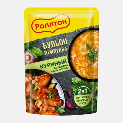 Бульон куриный Роллтон с овощами и пряностями 100г