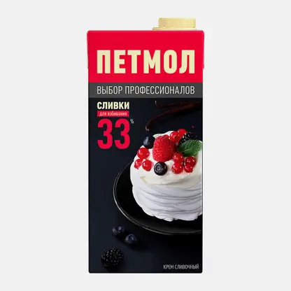 Сливки Петмол для взбивания 33% ультрапастеризованные 1л