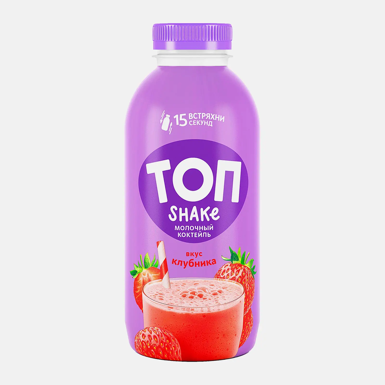 Молочный коктейль Клубника Топ Shake 2% 450г