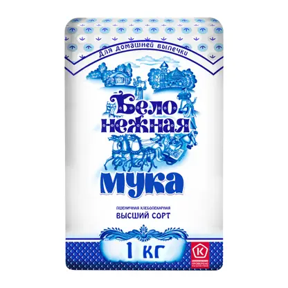 Изображение товара Мука Бело-нежная пшеничная 1кг для выпечки