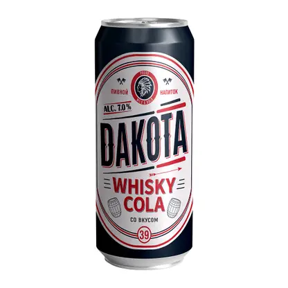 Изображение товара Пивной напиток со вкусом виски и колы Dakota 7% 430мл