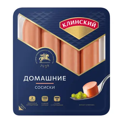 Изображение товара Сосиски Домашние Клинский 410г Изображение товара Сосиски Домашние Клинский 410г