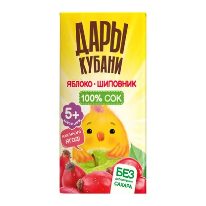 Изображение товара Сок Дары Кубани Яблочно-шиповниковый 125мл