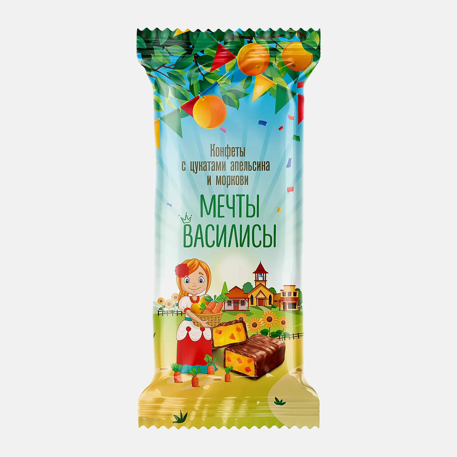 Конфеты Мечты Василисы с цукатами апельсина и моркови Кондитер Кубани 350г