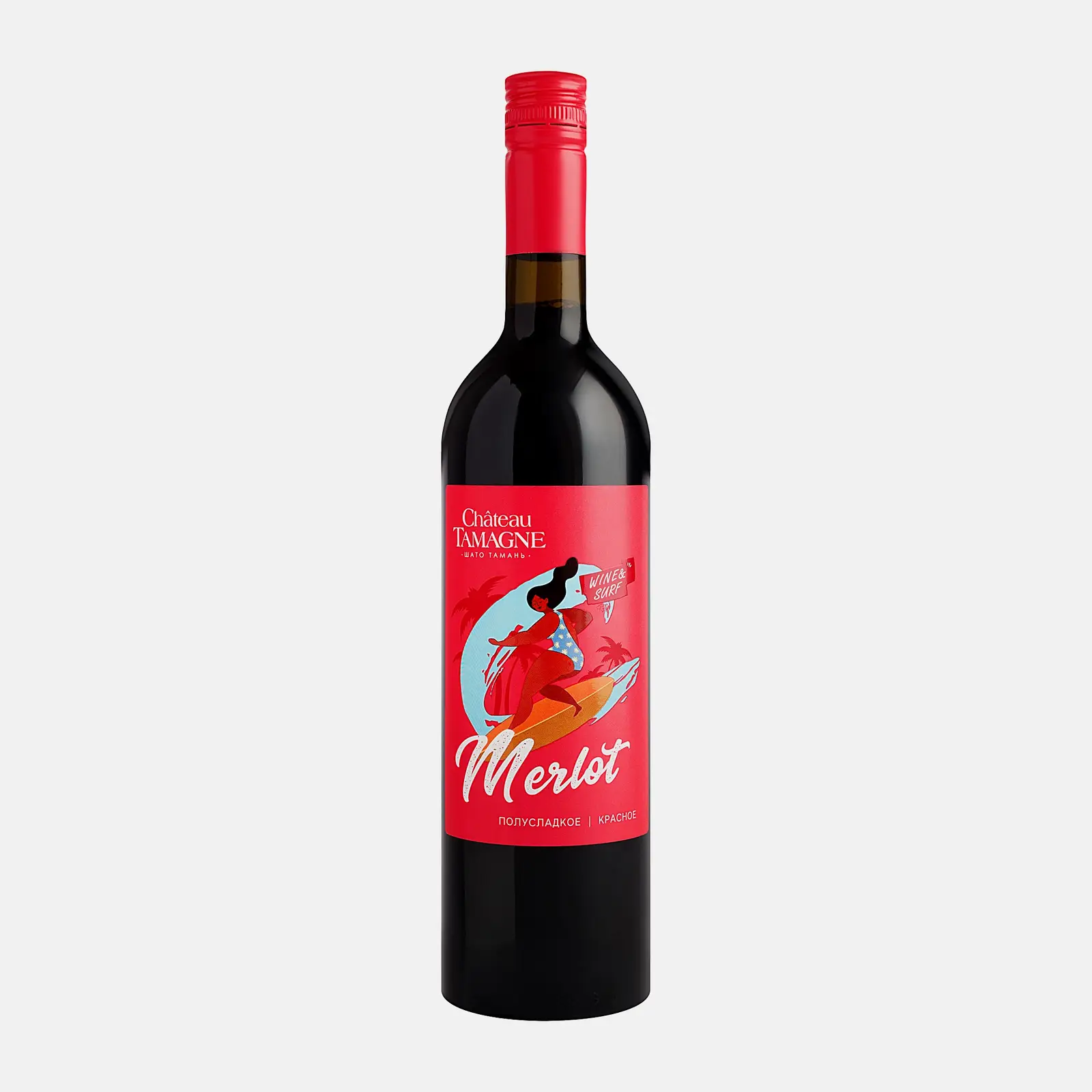 Вино Chateau Tamagne Wine Surfing Мерло красное полусладкое 13.5% 750мл