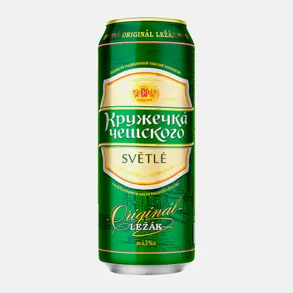 Пиво Кружечка Чешского светлое фильтрованное пастеризованное 4.3% 430мл