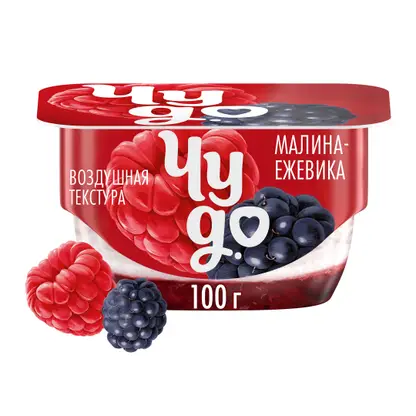 Изображение товара Десерт творожный Чудо Малина ежевика 4.2% 100г