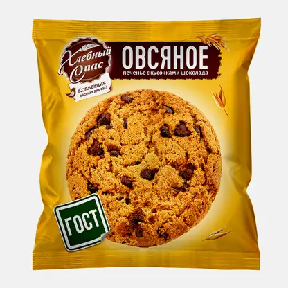 Печенье овсяное с кусочками шоколада Хлебный Спас 45г