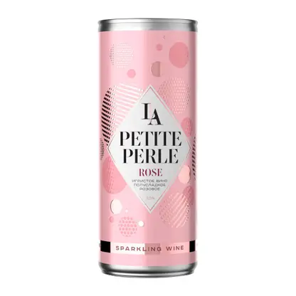 Изображение товара Вино игристое ЛаПетитПерле розовое полусладкое 11.5% 250мл