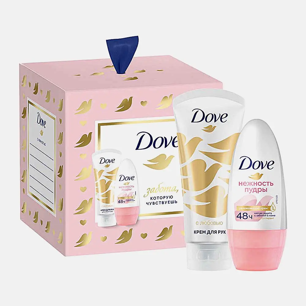 Подарочный набор Dove С любовью для вас Крем для рук 50мл Дезодорант 50мл в ассортименте