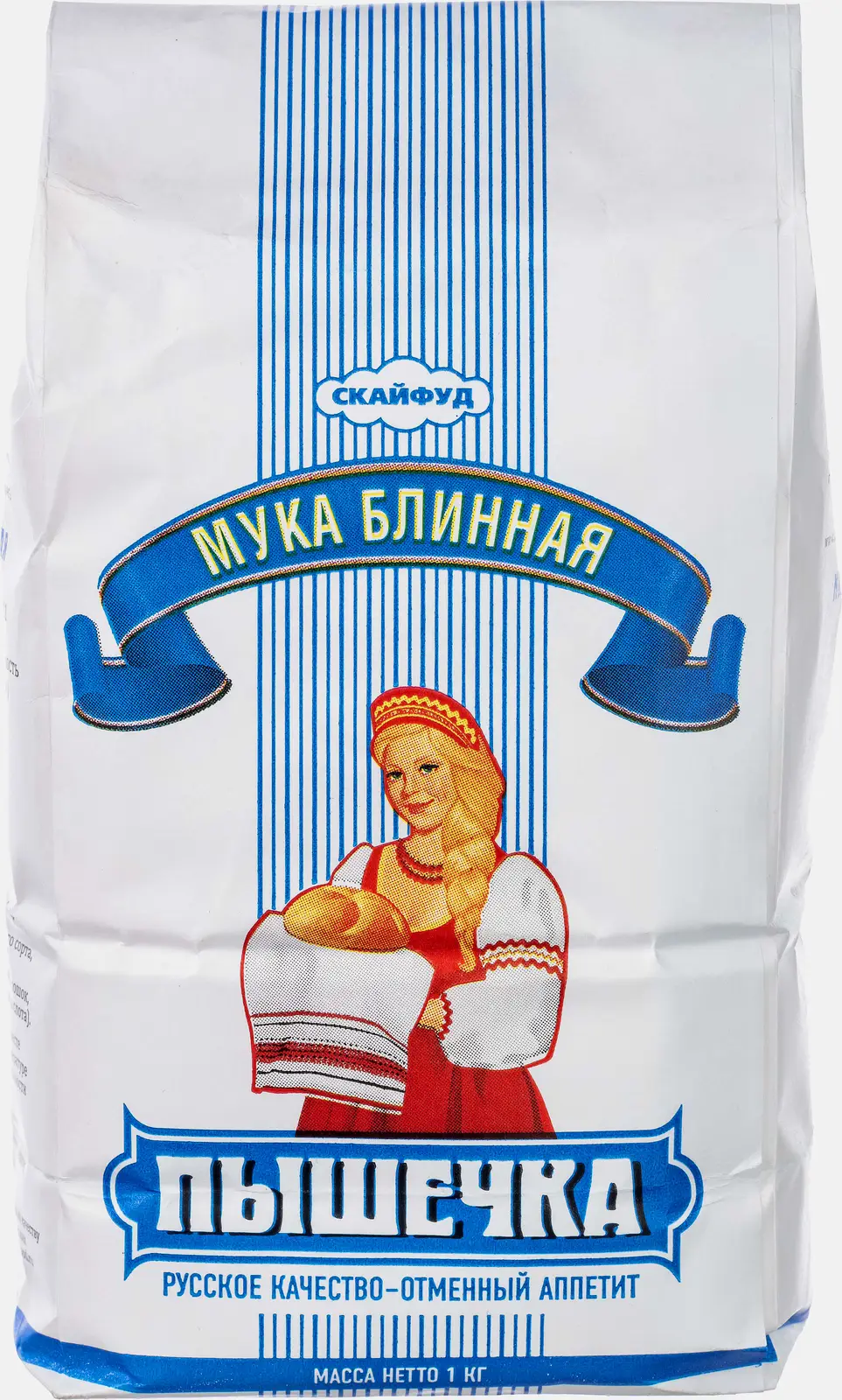 Изображение товара Мука Пышечка Блинная 1 кг для вкусных блинов и панкейков