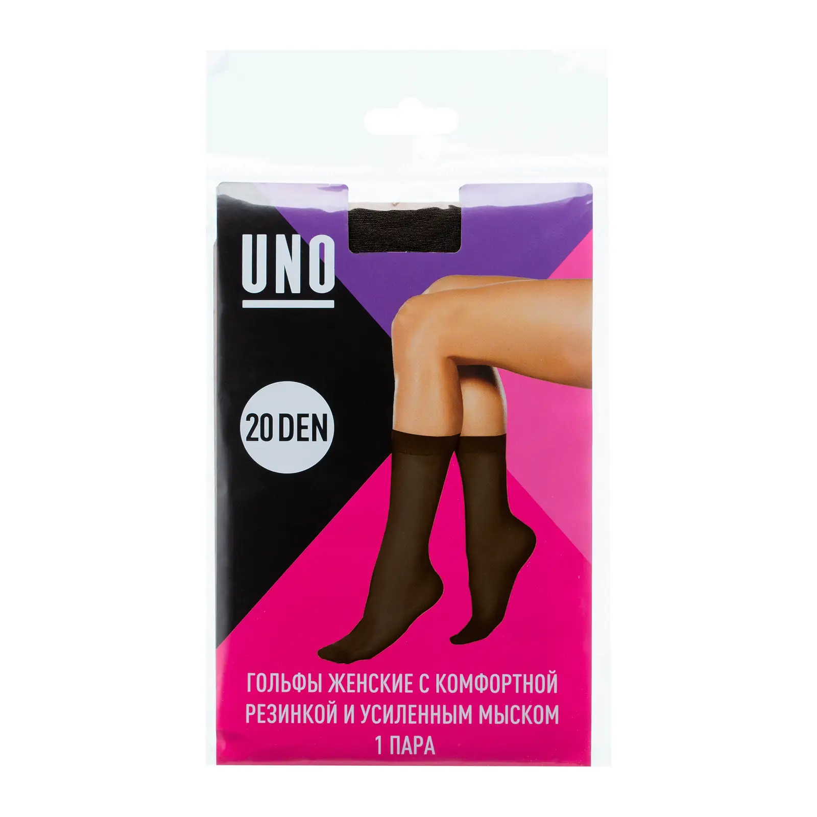 Гольфы женские Uno PKS 4 black 20 one size черные 1 пара