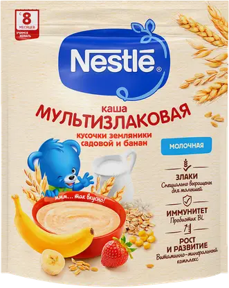 Каша молочная мультифрукт банан и земляника с 8 месяцев Nestle 200г