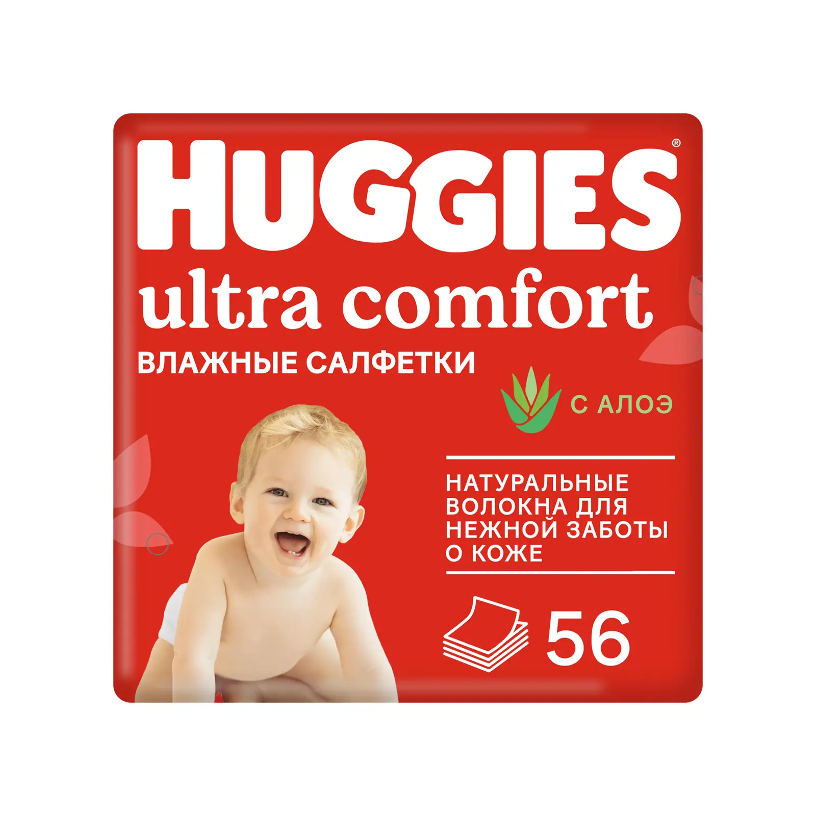 Салфетки влажные Huggies Ultra Comfort детские алоэ 56шт