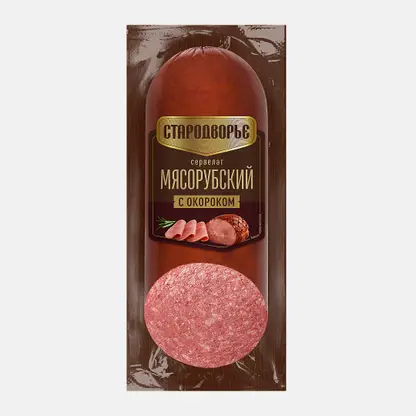 Колбаса Стародворье Сервелат Мясорубский варено-копченый 400г