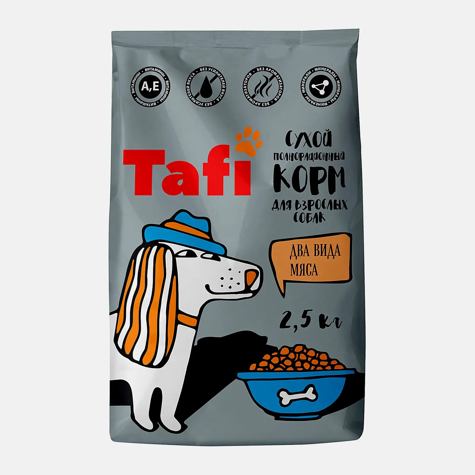 Изображение товара Сухой корм для собак Tafi с куриной и мясной мукой 2.5кг