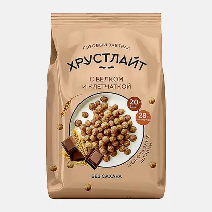 Готовый завтрак шоколад с белком и клетчаткой Хрустлайт 150г