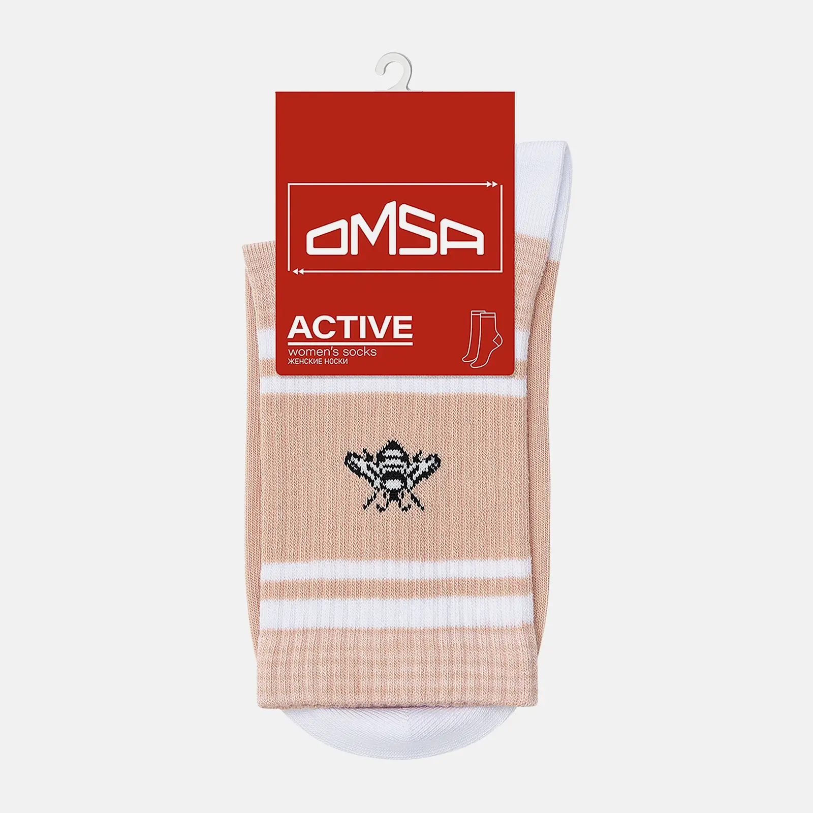 Женские носки х/б розовые р.35-38 Active153 Omsa