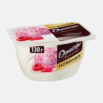 Продукт творожный Даниссимо со вкусом малинового пломбира 5.6% 130г