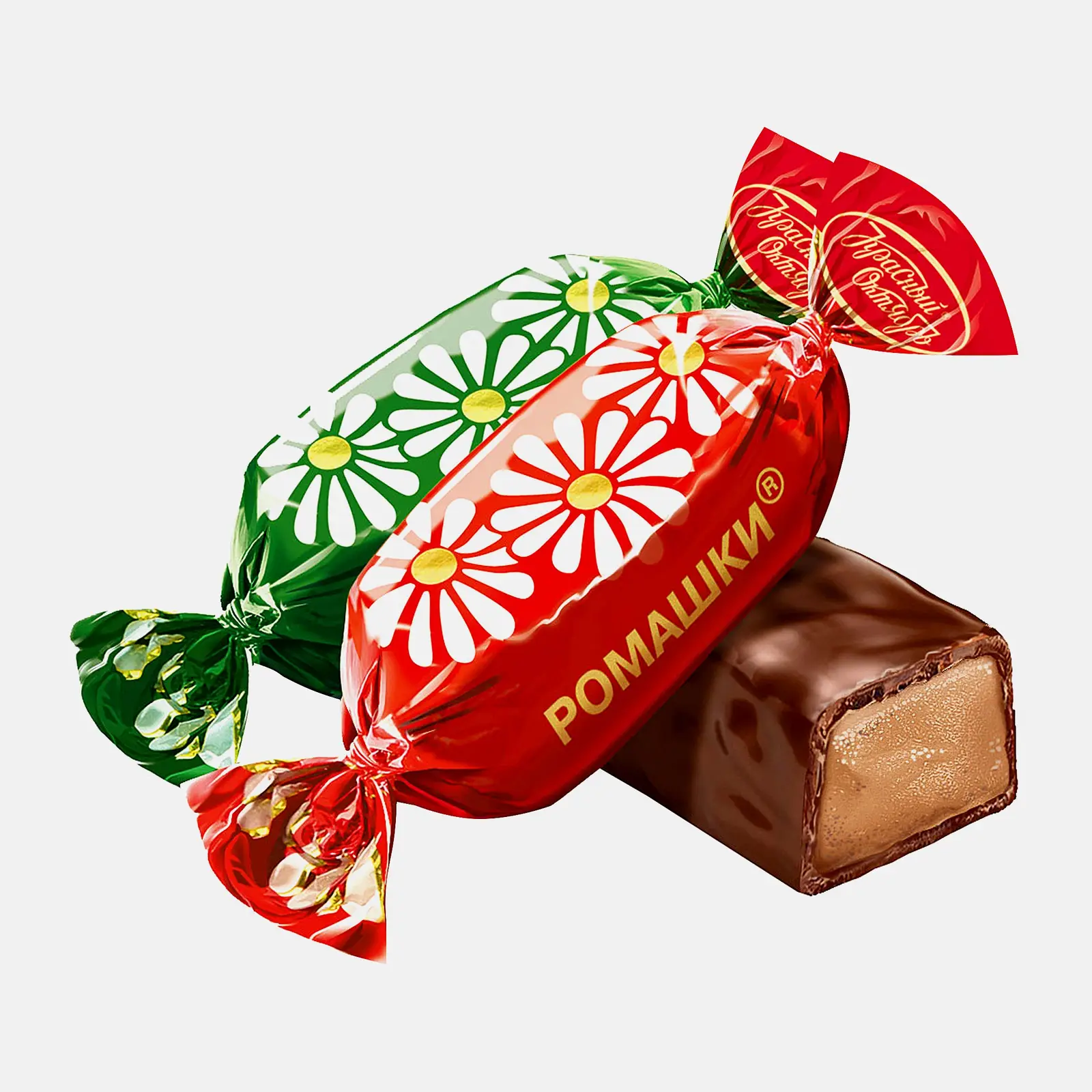 Изображение товара Молочные конфеты Красный Октябрь Ромашки с вкусом крем-брюле