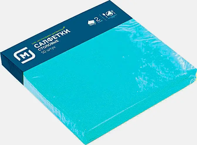 Изображение товара Бумажные салфетки Магнит 2 слоя пастельных цветов 24*24см 50шт в ассортименте