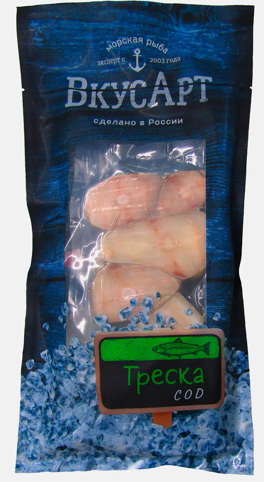 Треска ВкусАрт стейк на коже замороженная 500г