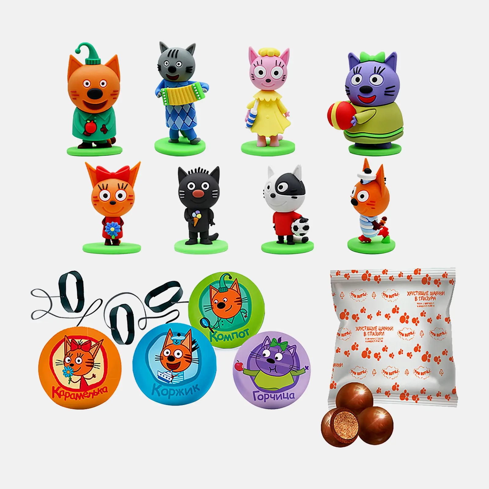 Хрустящие шарики Три кота с подарком Toy&Joy 15г - фото 3
