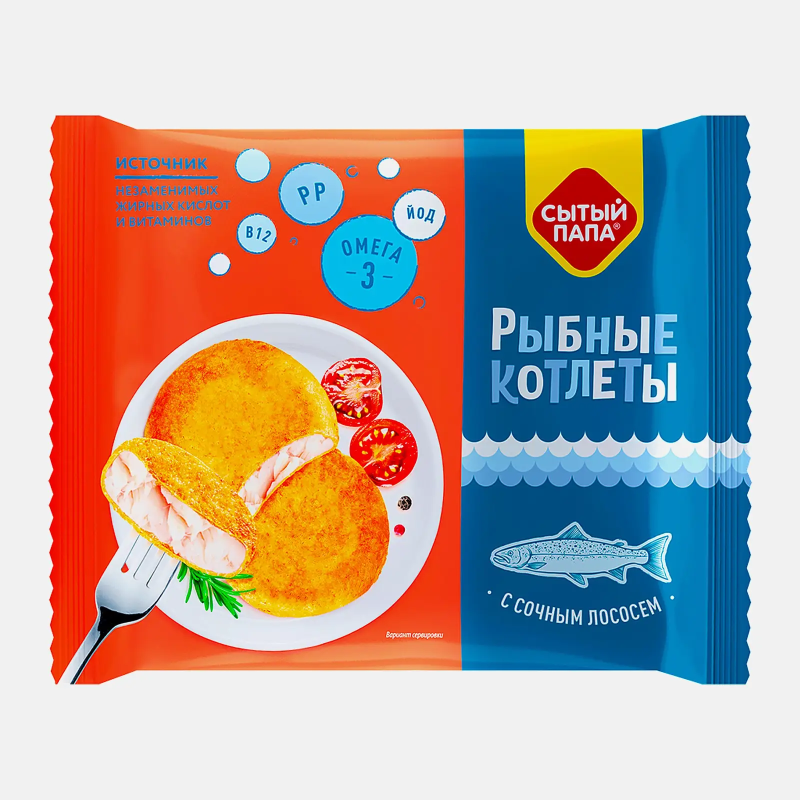 Котлеты Сытый папа рыбные лососевые 300г