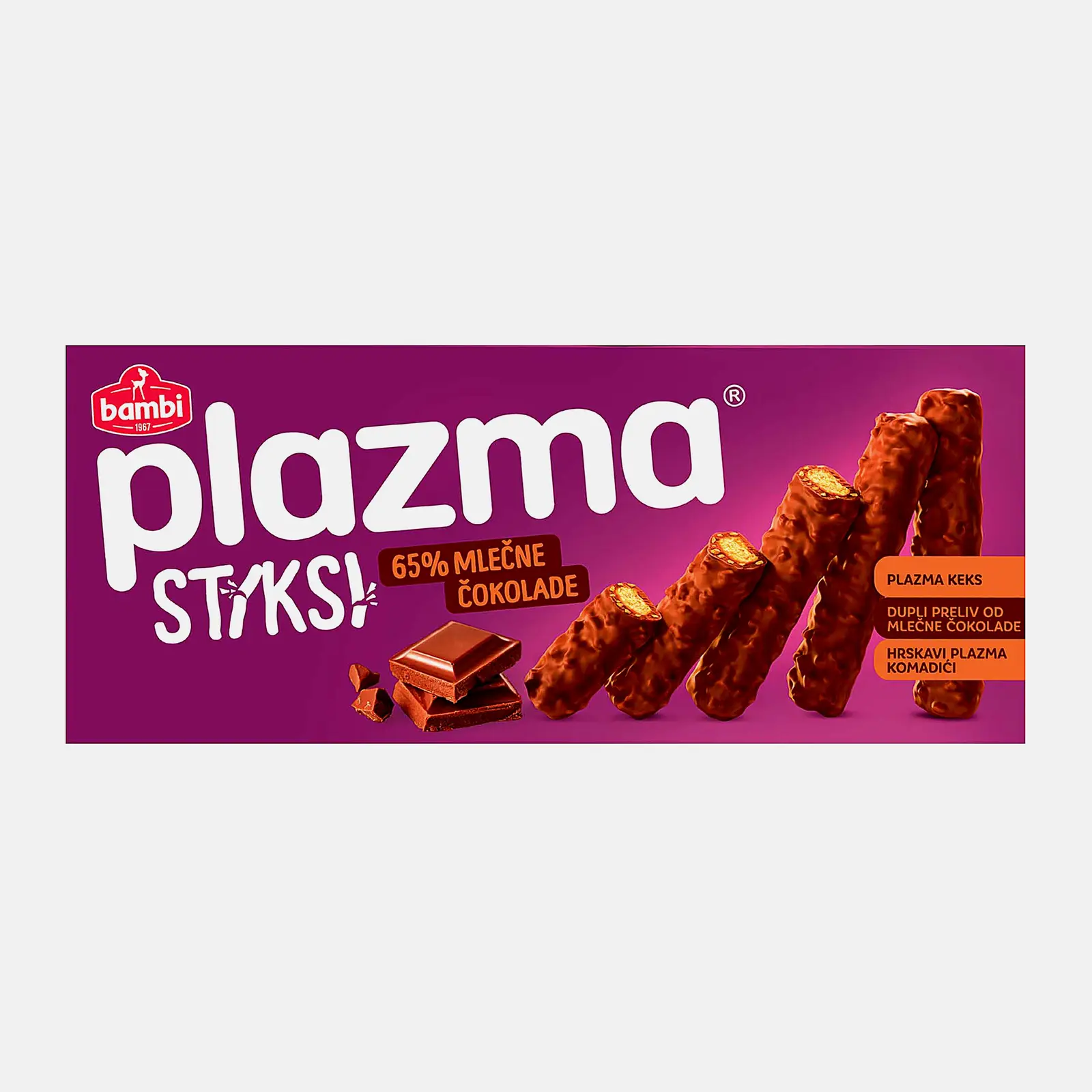 Печенье Стикси в молочном шоколаде Plazma 125г