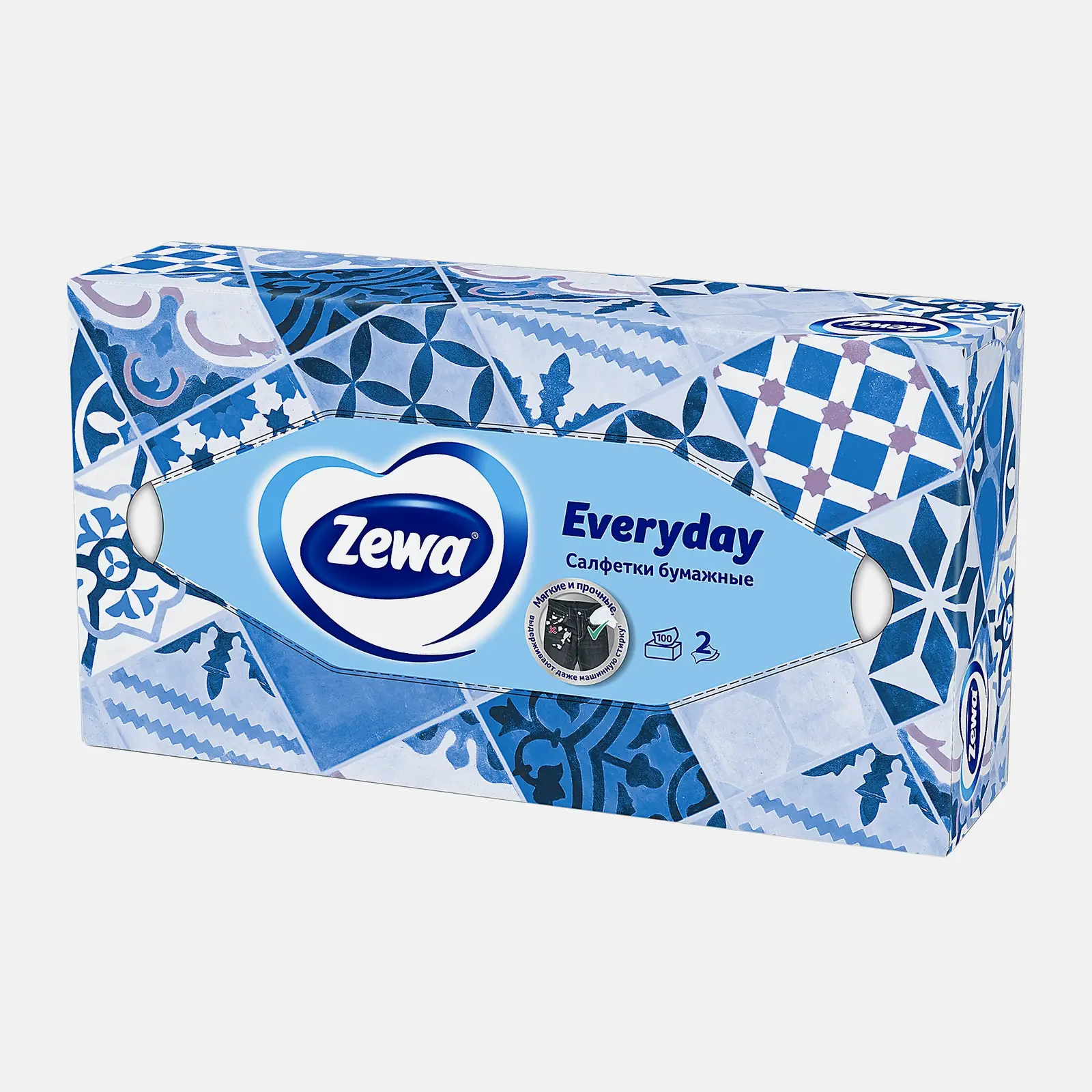 Салфетки бумажные Zewa Everyday 2 слоя 100шт в ассортименте