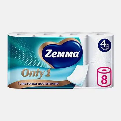 Туалетная бумага Just 1 Zemma 8 рулонов 4 слоя