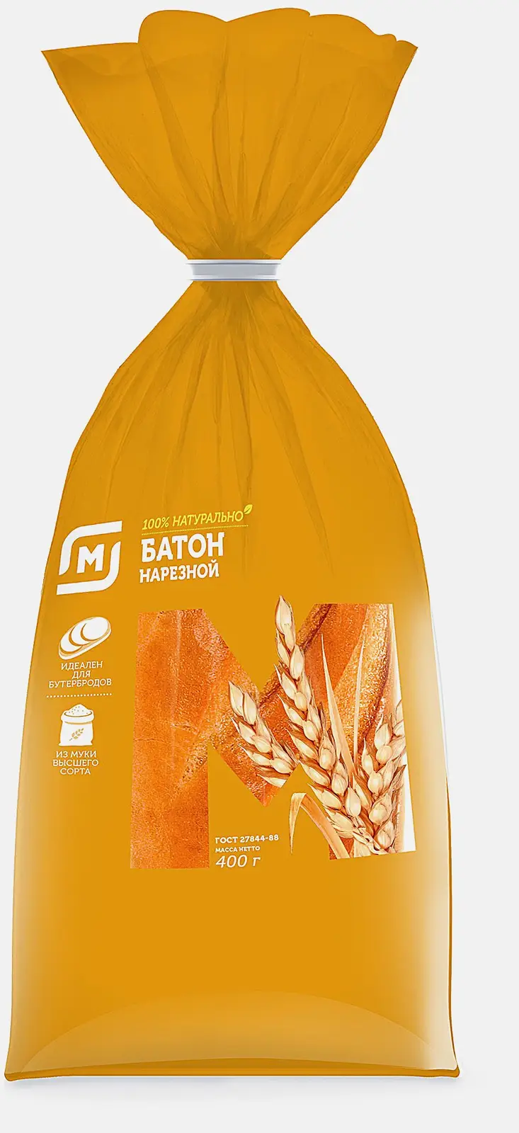 Изображение товара Батон Нарезной нарезанный Магнит 400г Изображение товара Батон Нарезной нарезанный Магнит 400г