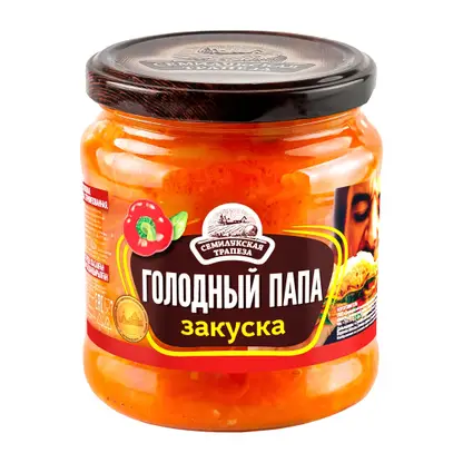 Изображение товара Закуска овощная Семилукская трапеза Голодный папа 460г натуральная вкусная полезная