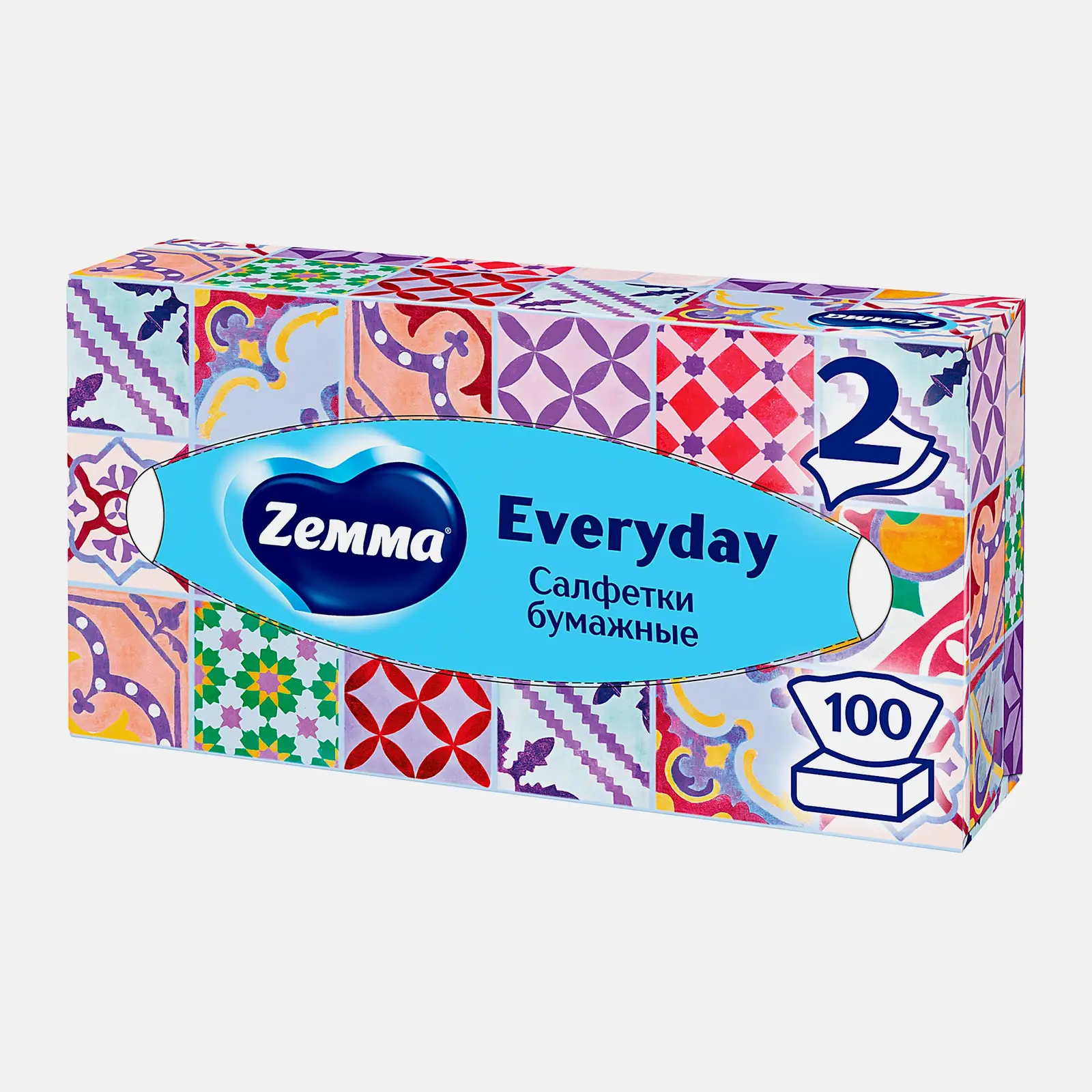 Салфетки бумажные Zewa Everyday 2 слоя 100шт в ассортименте - фото 2
