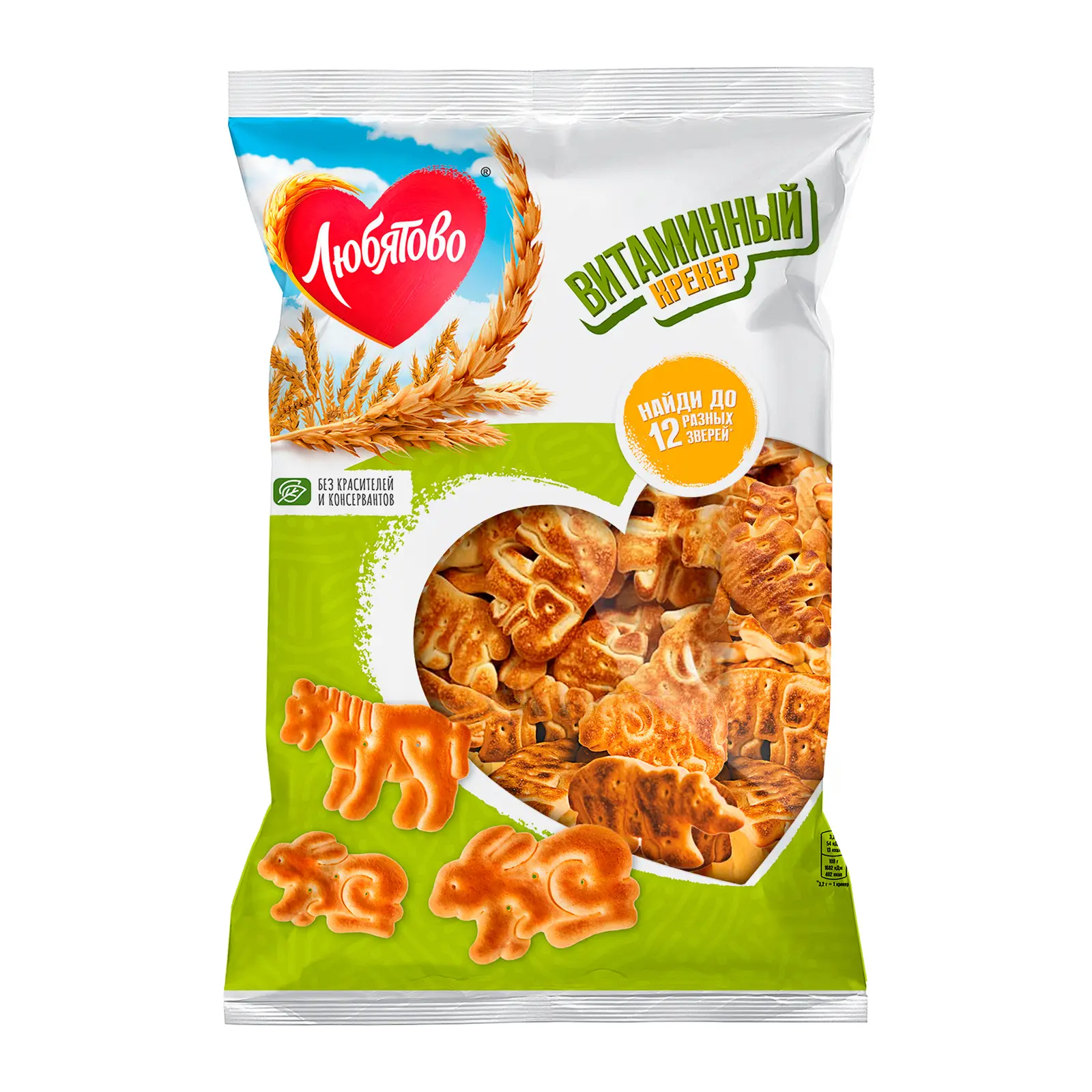 Изображение товара Крекер Витаминный Любятово 300г с провитамином А и фигурками для детей