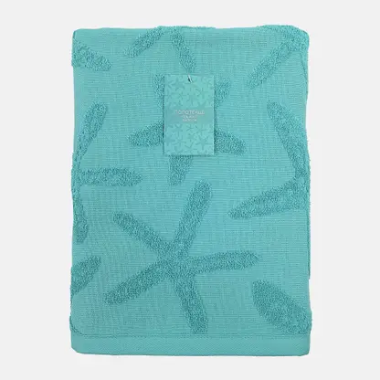 Махровое пляжное полотенце бирюзовое Wellfort 70*130см