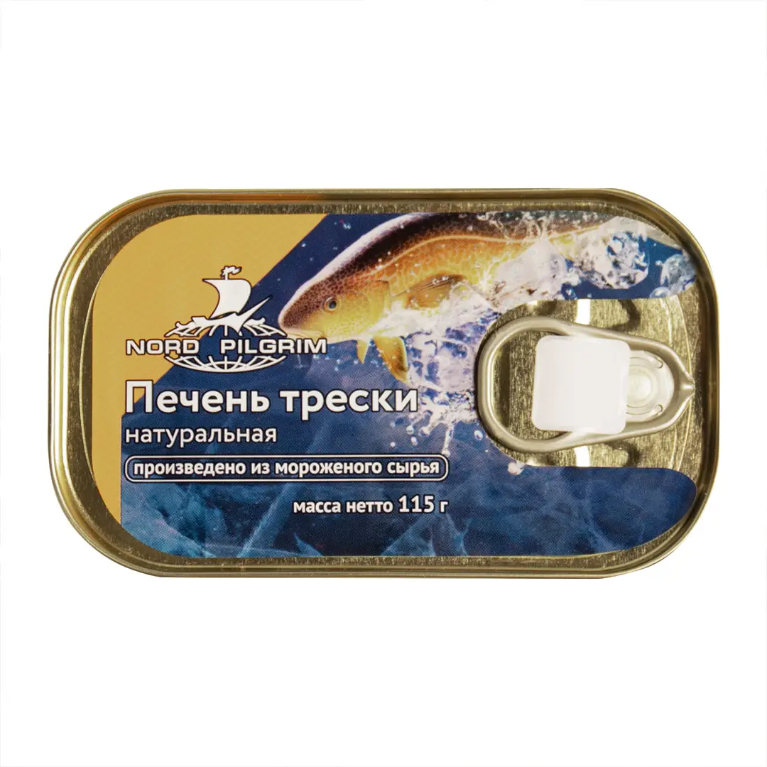 Изображение товара Печень трески Nord Pilgrim натуральная 115г - деликатес из атлантической печени