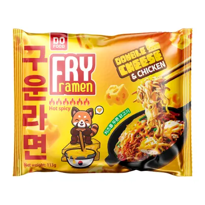 Изображение товара Лапша быстрого приготовления двойной сыр курица Fry Ramen 113г