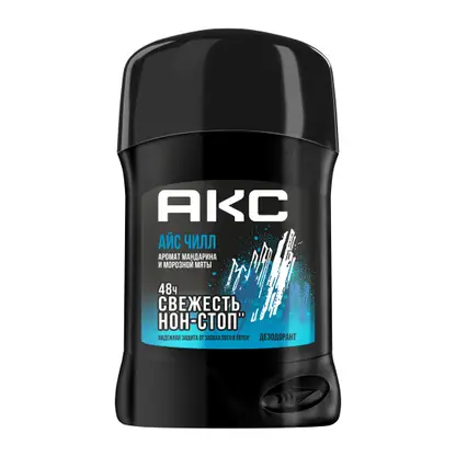 Изображение товара Мужской твердый дезодорант Акс Айс Чилл парфюмированный защита 48 часов