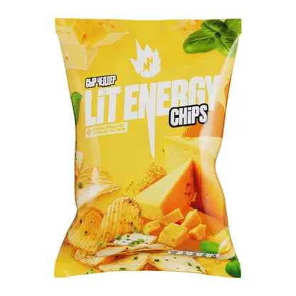 Изображение товара Чипсы рифленые со вкусом сыр чеддер Lit Energy 120г
