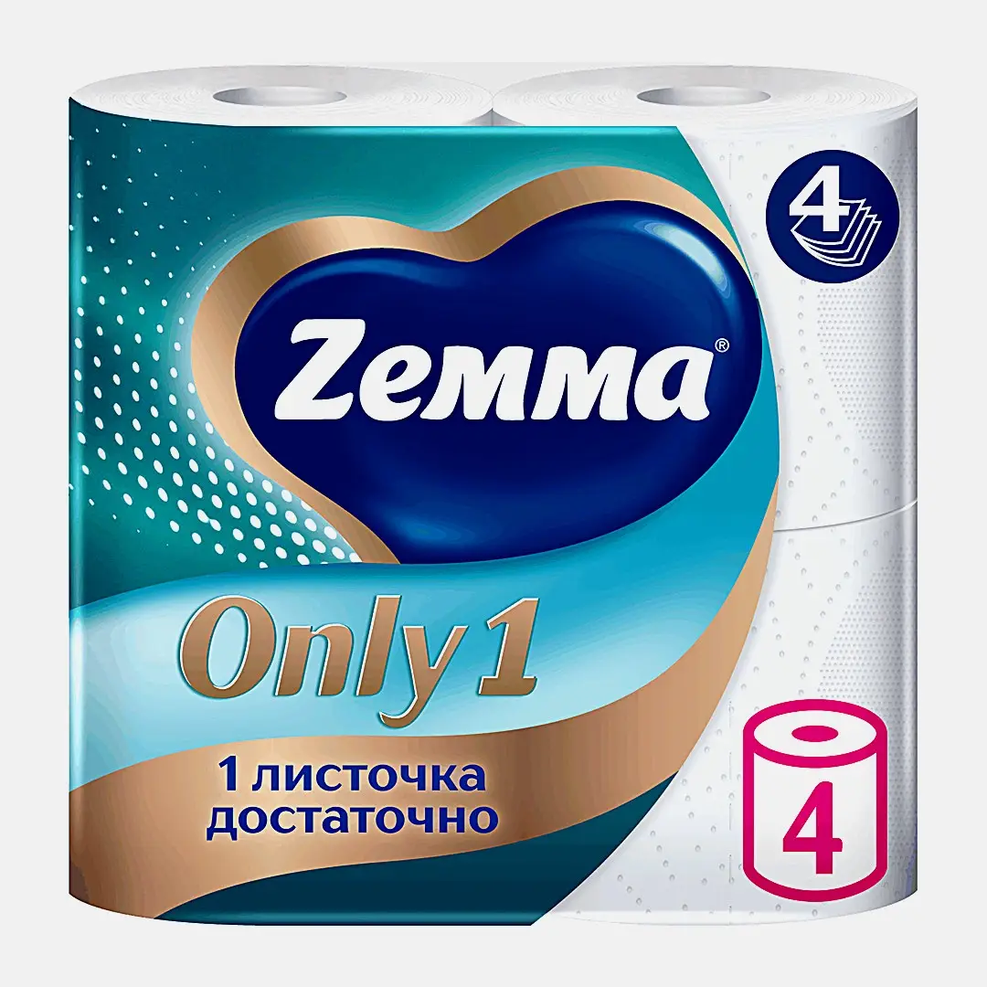 Туалетная бумага Just 1 Zemma 4 рулона 4 слоя