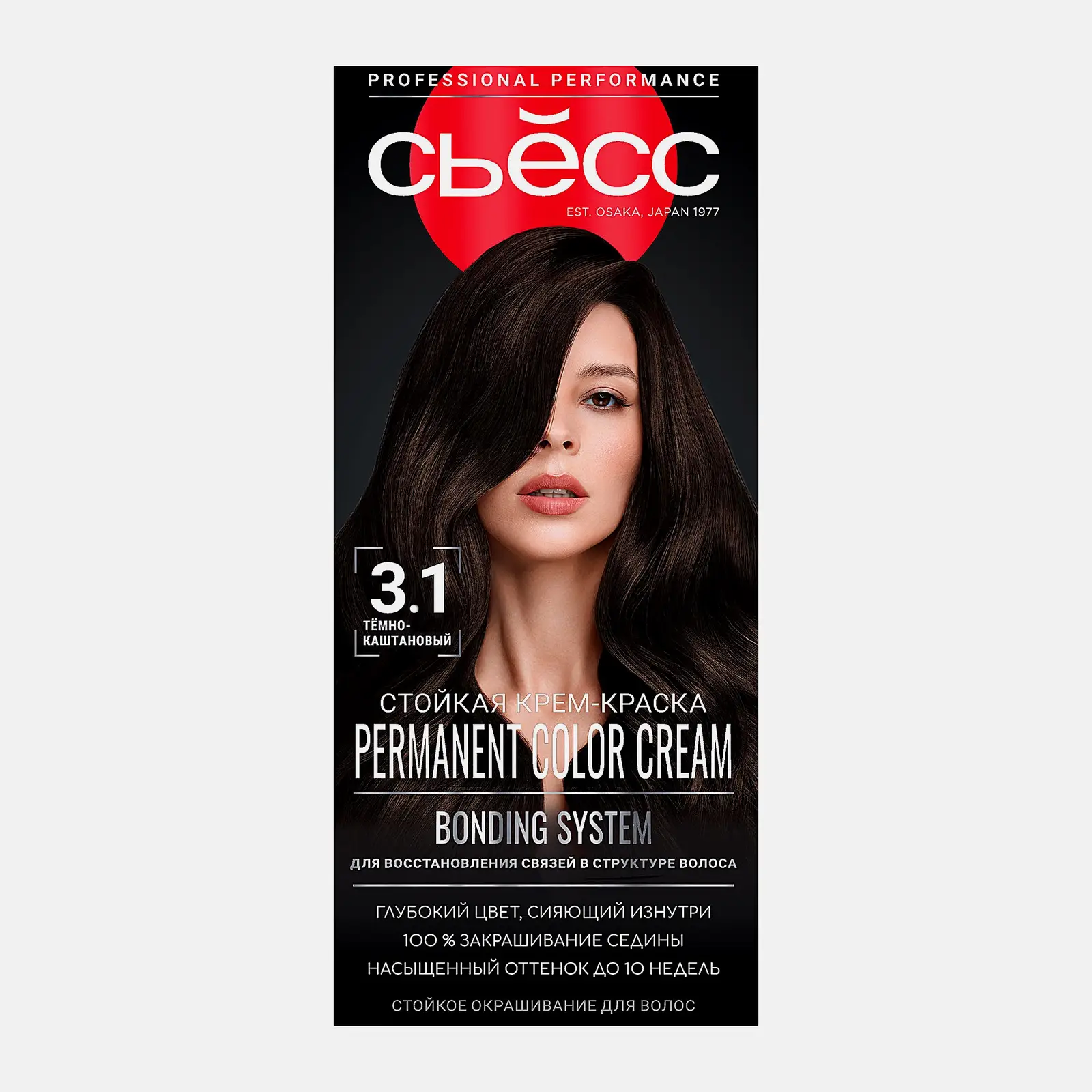 Стойкая крем-краска для волос Сьёсс Color профессиональная 3-1 Темно-каштановый