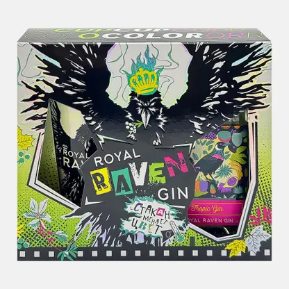 Джин Royal Raven Тропик + стакан 40% 500мл в подарочной упаковке